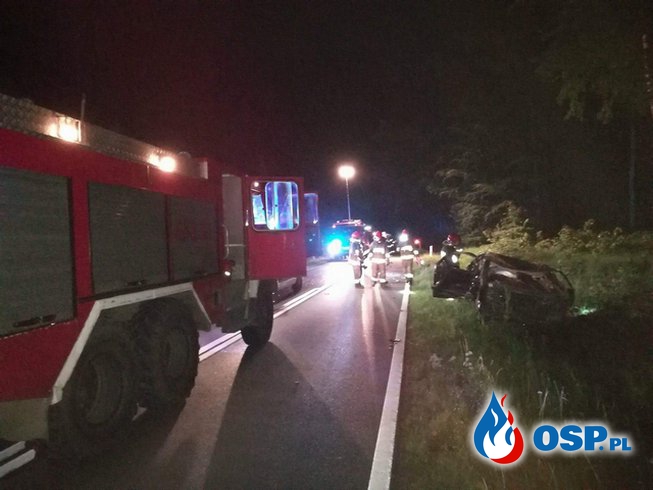Nocny wyjazd do wypadku na DK31 OSP Ochotnicza Straż Pożarna