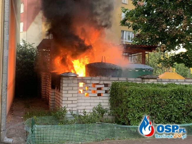 63/2020 Barlinek ul Kościelna - pożar śmietników OSP Ochotnicza Straż Pożarna