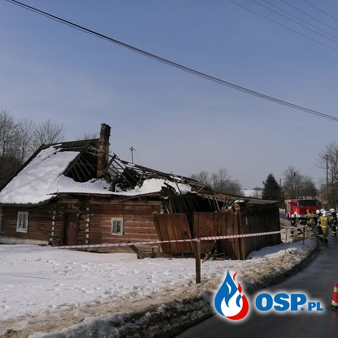 Zawalony dach Malinówka OSP Ochotnicza Straż Pożarna