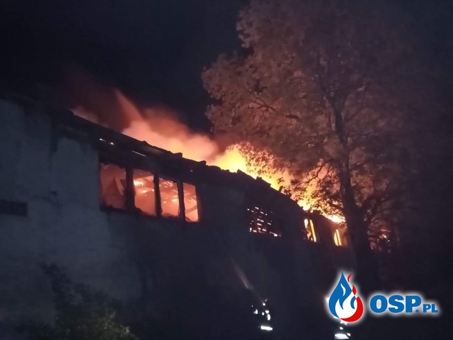 Balice - Pożar budynku gospodarczego z wydzieloną częścią mieszkalną OSP Ochotnicza Straż Pożarna