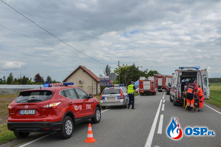 Wypadek z udziałem trzech samochodów na DK 94. OSP Ochotnicza Straż Pożarna