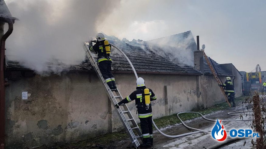 Spłonął budynek gospodarczy w Biadaczu OSP Ochotnicza Straż Pożarna