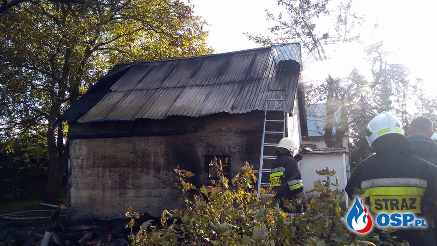 Pożar budynku  gospodarczego w miejscowości Zahutyń OSP Ochotnicza Straż Pożarna
