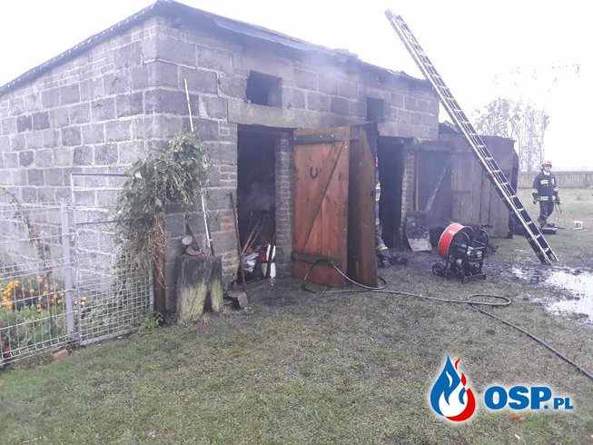 Pożar garażu OSP Ochotnicza Straż Pożarna