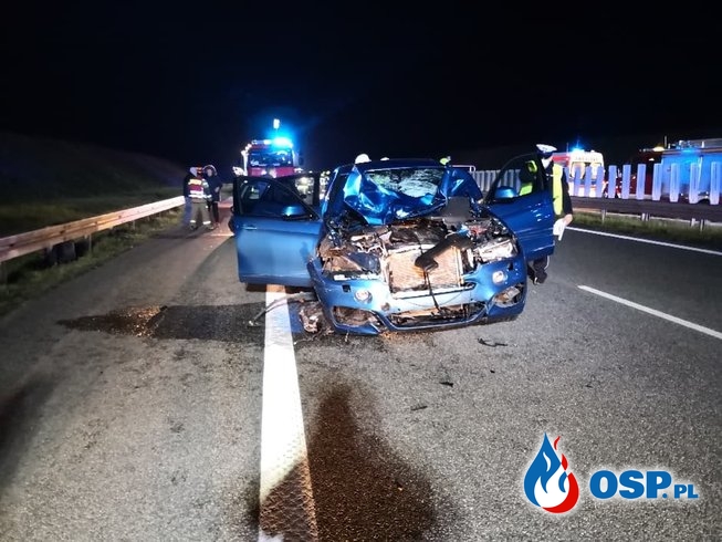 Dwie kobiety zginęły na A1. "Wyszły z auta po kolizji, zostały potrącone". OSP Ochotnicza Straż Pożarna