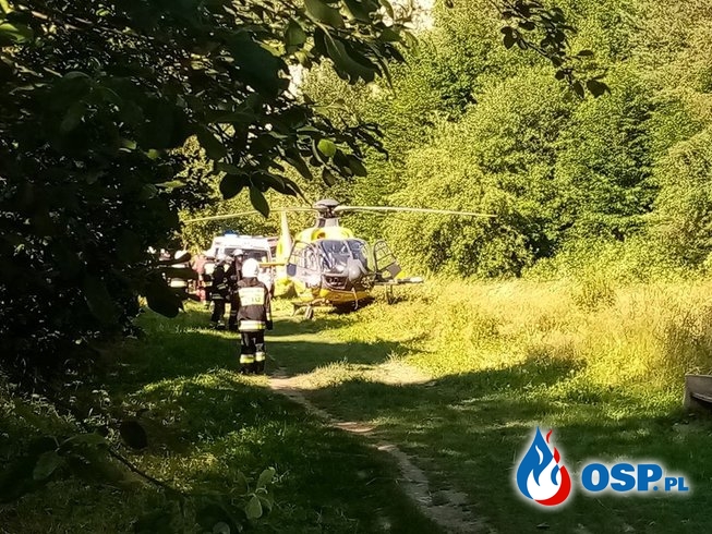 Kobieta spadła z wysokości w Dolinie Kobylańskiej. Trudna akcja ratownicza bez szczęśliwego finału. OSP Ochotnicza Straż Pożarna
