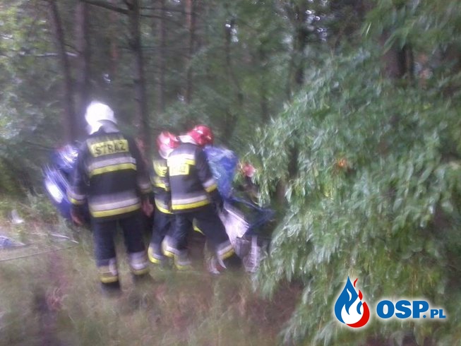 Wypadek drogowy na drodze między Brynicą a Świerklańcem. (08.07.2015) OSP Ochotnicza Straż Pożarna