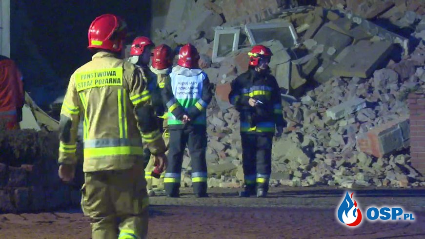 Trzypiętrowa kamienica zawaliła się w centrum Chorzowa. Zakończyła się akcja poszukiwawcza. OSP Ochotnicza Straż Pożarna