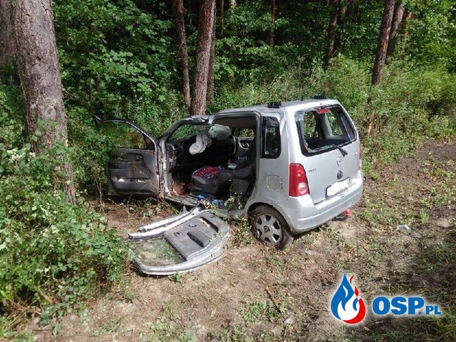 Wypadek Opla Agili na krajowej 31 OSP Ochotnicza Straż Pożarna