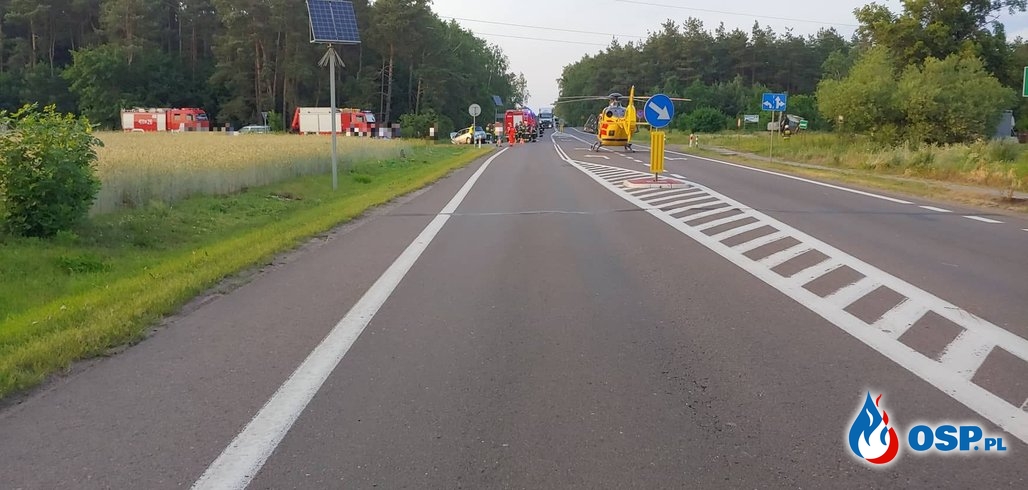 Śmiertelny wypadek z udziałem motocyklisty na DK7 OSP Ochotnicza Straż Pożarna