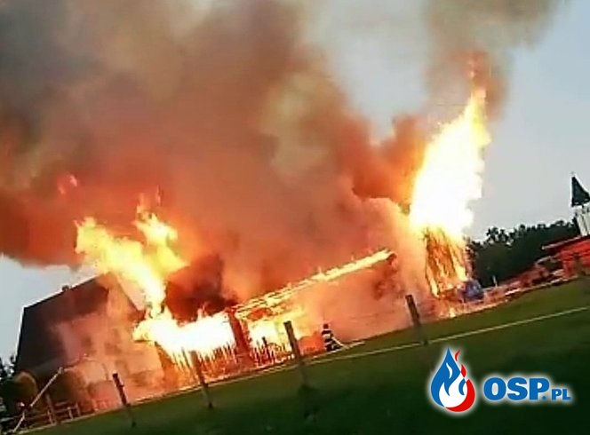 Groźny pożar gospodarstwa na Podhalu. Udało się uratować zwierzęta. OSP Ochotnicza Straż Pożarna