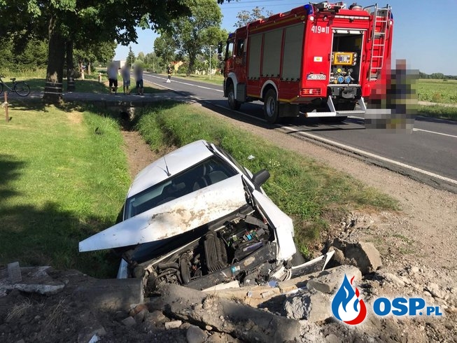 Wypadek drogowy w Glinojecku na DK60 OSP Ochotnicza Straż Pożarna