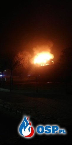 Pożar budynku kolejowego w Gogolinie. Podpalenie? OSP Ochotnicza Straż Pożarna