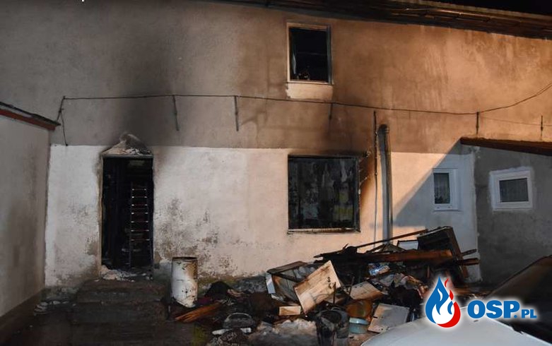 Tragiczny pożar budynku wielorodzinnego w Samborowie (Zabłocie) OSP Ochotnicza Straż Pożarna