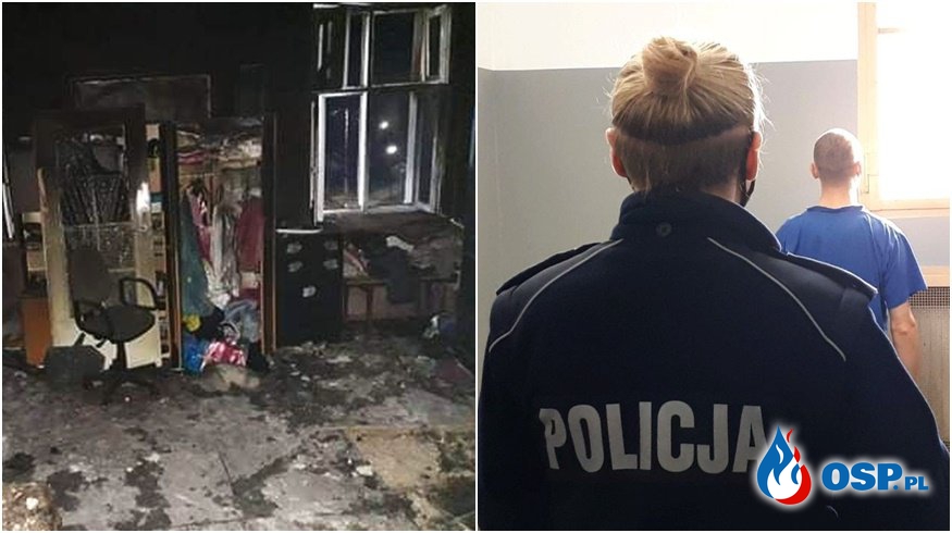 Podpalił swoje mieszkanie, potem przyglądał się akcji gaśniczej. 35-latek trafił do aresztu. OSP Ochotnicza Straż Pożarna