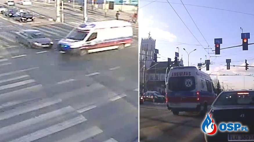 Dwie kamery nagrały wypadek karetki pogotowia w Lublinie OSP Ochotnicza Straż Pożarna