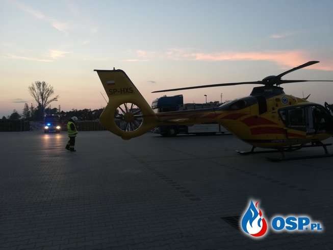Zabezpieczenie lądowiska dla śmigłowca ratunkowego OSP Ochotnicza Straż Pożarna