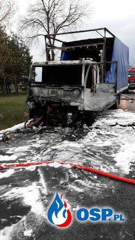 Pożar samochodu ciężarowego OSP Ochotnicza Straż Pożarna