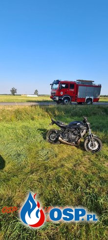 Kolizja samochodu osobowego z motocyklem OSP Ochotnicza Straż Pożarna