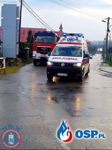Eksplozja gazu w hotelu w Białce Tatrzańskiej. 6 osób poszkodowanych. OSP Ochotnicza Straż Pożarna