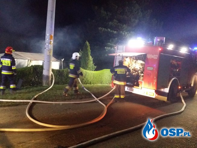 Pożar budynku stolarni w Czartowicach OSP Ochotnicza Straż Pożarna