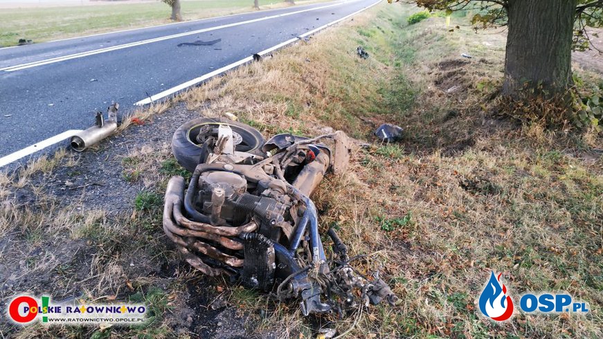 25-letni motocyklista zginął w wypadku pomiędzy Opolem i Kluczborkiem OSP Ochotnicza Straż Pożarna