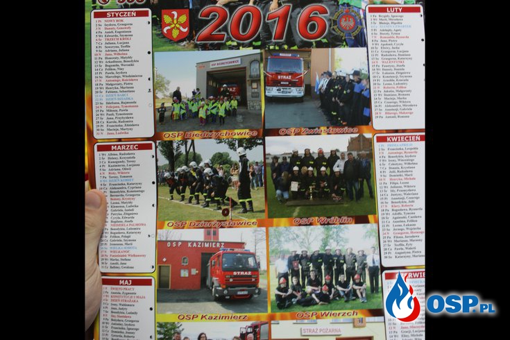 Kalendarze na rok 2016 rozdane! OSP Ochotnicza Straż Pożarna