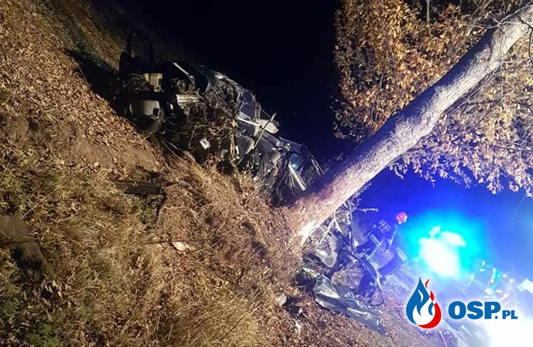 3 mężczyzn zginęło w wypadku BMW! Tragedia przed Świętem Zmarłych. OSP Ochotnicza Straż Pożarna