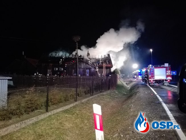 pożar domu w Ispini OSP Ochotnicza Straż Pożarna