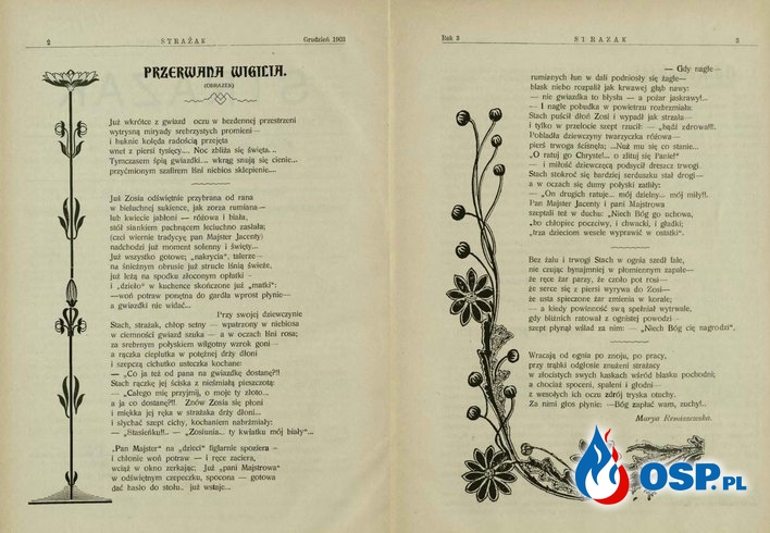 "Przerwana Wigilia". Wyjątkowy tekst ze "Strażaka" z 1903 roku! OSP Ochotnicza Straż Pożarna