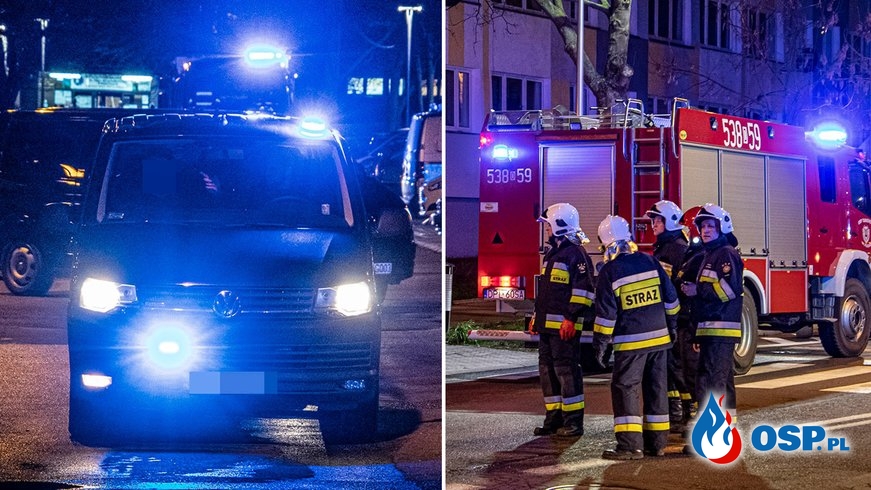 Szaleniec groził wysadzeniem budynku, ewakuowano 600 osób OSP Ochotnicza Straż Pożarna