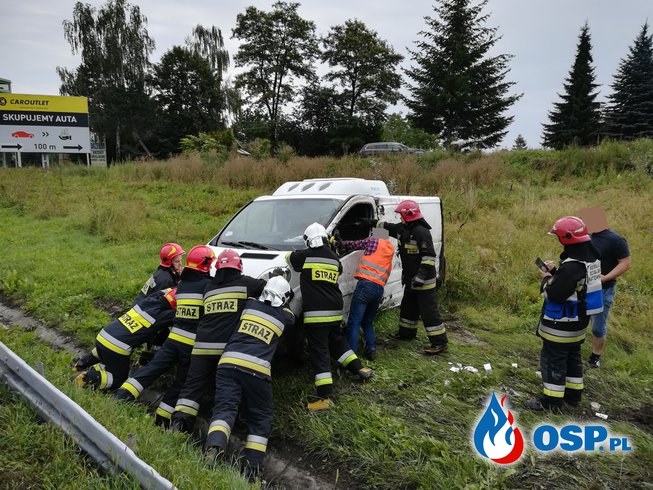 Wypadek samochodu dostawczego - 15 sierpnia 2018r. OSP Ochotnicza Straż Pożarna