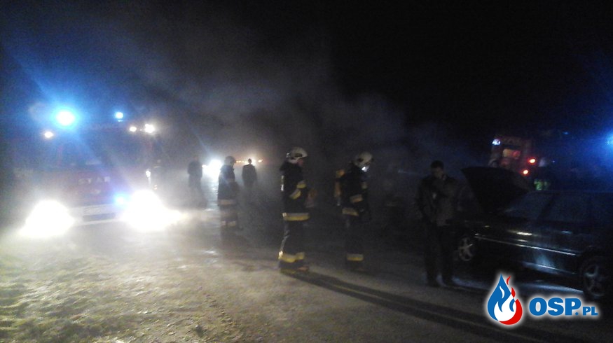 Pożar samochodu osobowego na trasie Śliwice - Tuchola OSP Ochotnicza Straż Pożarna