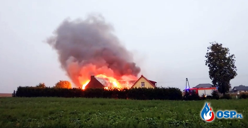 Dwa pożary budynków po uderzeniu pioruna w Starych Bielicach OSP Ochotnicza Straż Pożarna