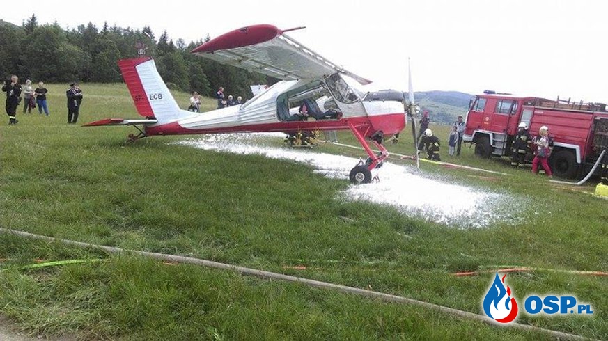 Jeżów Sudecki: Wypadek lotniczy na Górze Szybowcowej. OSP Ochotnicza Straż Pożarna