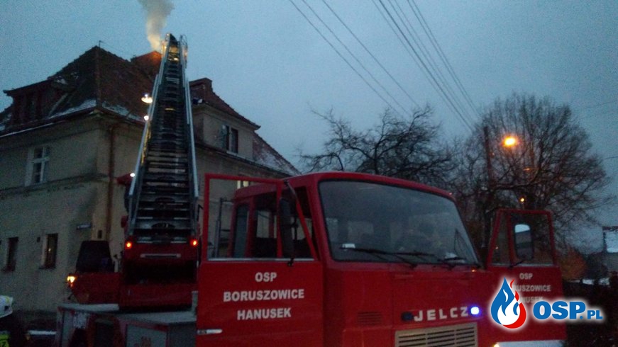 Pożar komina w Hanusku OSP Ochotnicza Straż Pożarna