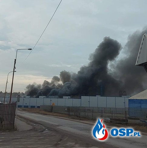 Ogromny pożar w Starachowicach. Płonie zakład produkcyjny. OSP Ochotnicza Straż Pożarna