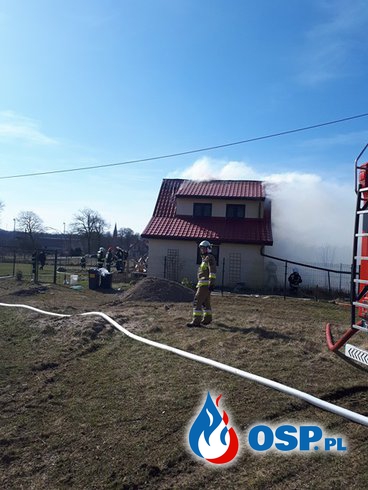 2018-04-07 godz. 15.14 Pożar domu jednorodzinnego w Konarzewie OSP Ochotnicza Straż Pożarna