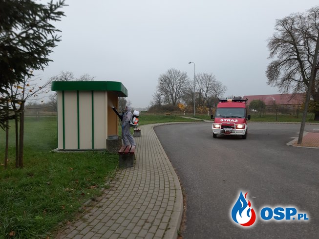 Dezynfekcja miejsc publicznych OSP Ochotnicza Straż Pożarna
