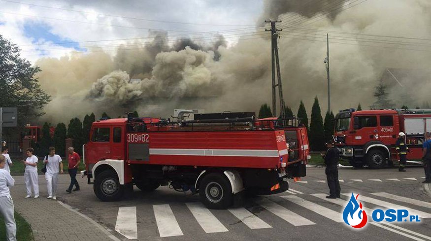 Pożar mleczarni w miejscowości Bukowiec. OSP Ochotnicza Straż Pożarna