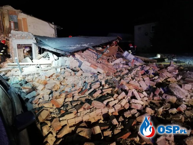 Eksplozja gazu w Szczerbicach. Pod gruzami zginął mężczyzna. OSP Ochotnicza Straż Pożarna