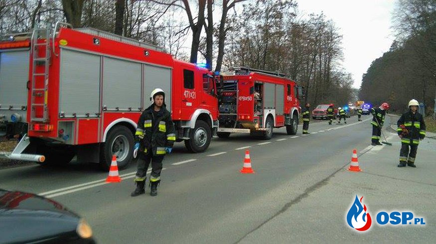 Kolizja w Biertowicach - DW956 OSP Ochotnicza Straż Pożarna
