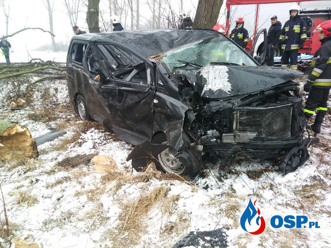 Wypadek samochodowy DW-102 OSP Ochotnicza Straż Pożarna