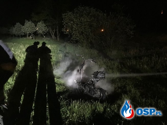 65/2019 Spłonął skuter w parku OSP Ochotnicza Straż Pożarna