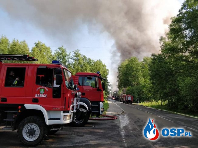 Pożar składowiska opon - ul. Słowackiego w Trzebini OSP Ochotnicza Straż Pożarna