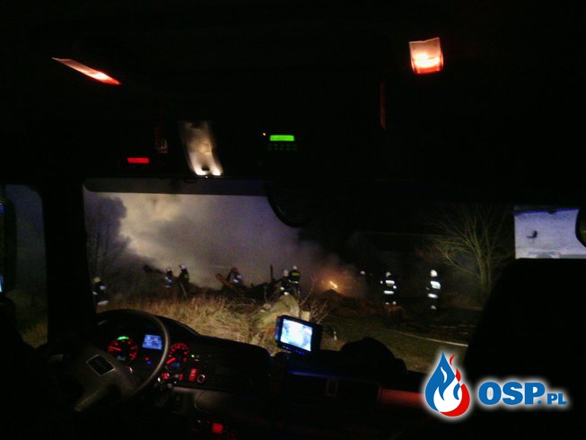 Pożar Drewnianej Stodoły w  Miejscowości Brzeźce (Gmina Stężyca) OSP Ochotnicza Straż Pożarna