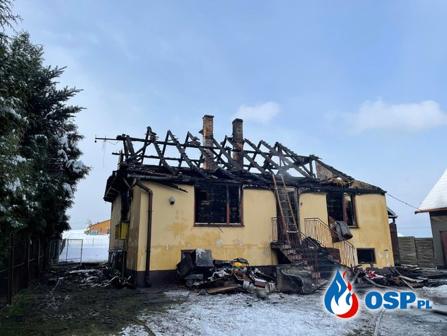 Pożar domu w Brzeziu OSP Ochotnicza Straż Pożarna