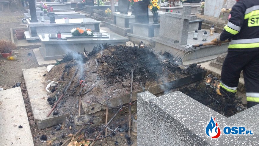 Pożar na cmentarzu OSP Ochotnicza Straż Pożarna