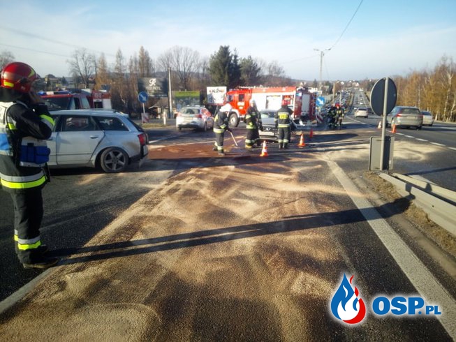 Wypadek trzech samochodów osobowych - 2 grudnia 2018r. OSP Ochotnicza Straż Pożarna
