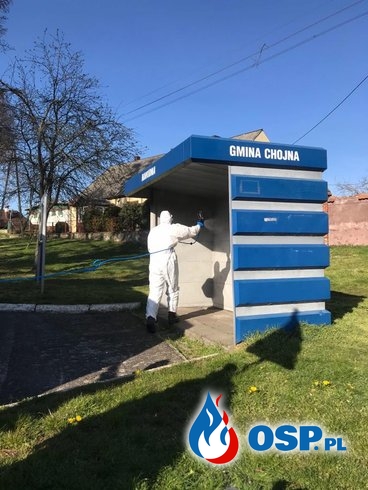 Dezynfekcja miejsc publicznych na terenie Gminy Chojna OSP Ochotnicza Straż Pożarna